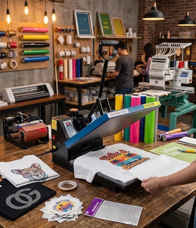 Hand turning pressure knob on heat press